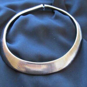 Omega silver metal necklace